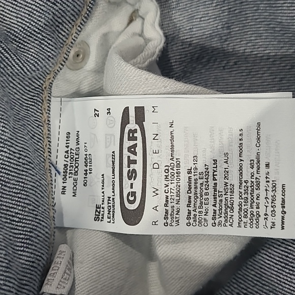 G-Star RAW WOMENS JEANS SIZE 27 L 32 BOOTCUT - Picture 9 of 13